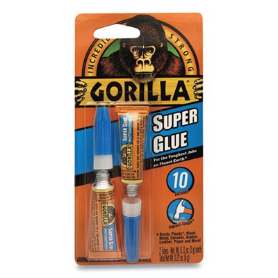 GLUE, SUPER GORILLA 0.11 OZ TUBES DRIES CLEAR 2PK